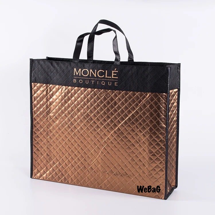 Yellow Laminated Bag Side Gusset & Handle Diagram